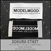 Kıyafet etiketi örnekleri, Modelmood markasına özel dokuma etiket