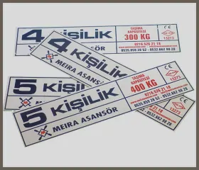 Endüstriyel cihazlar için alüminyum metal etiket çeşitleri.