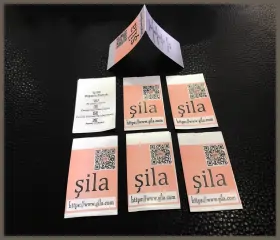 Baskılı kumaş etiket, saten ve japon akmaz etiket modelleri.