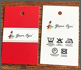 Karton sallantı ve tanıtım etiketleri baskı hizmeti.