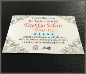 Teşekkür kartı - Müşterilerinize minnettarlığınızı ifade edin, özel tasarım teşekkür kartları